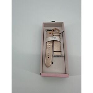 Kate Spade New York Leather Apple Watch Band 38mm 40mm Rose Gold Pink Metallic